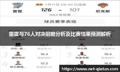 雷霆与76人对决前瞻分析及比赛结果预测解析
